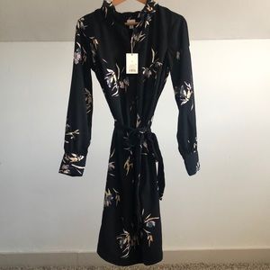 Black dress with floral print